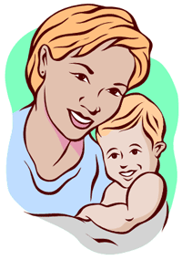 女性と赤ちゃん（イラスト）